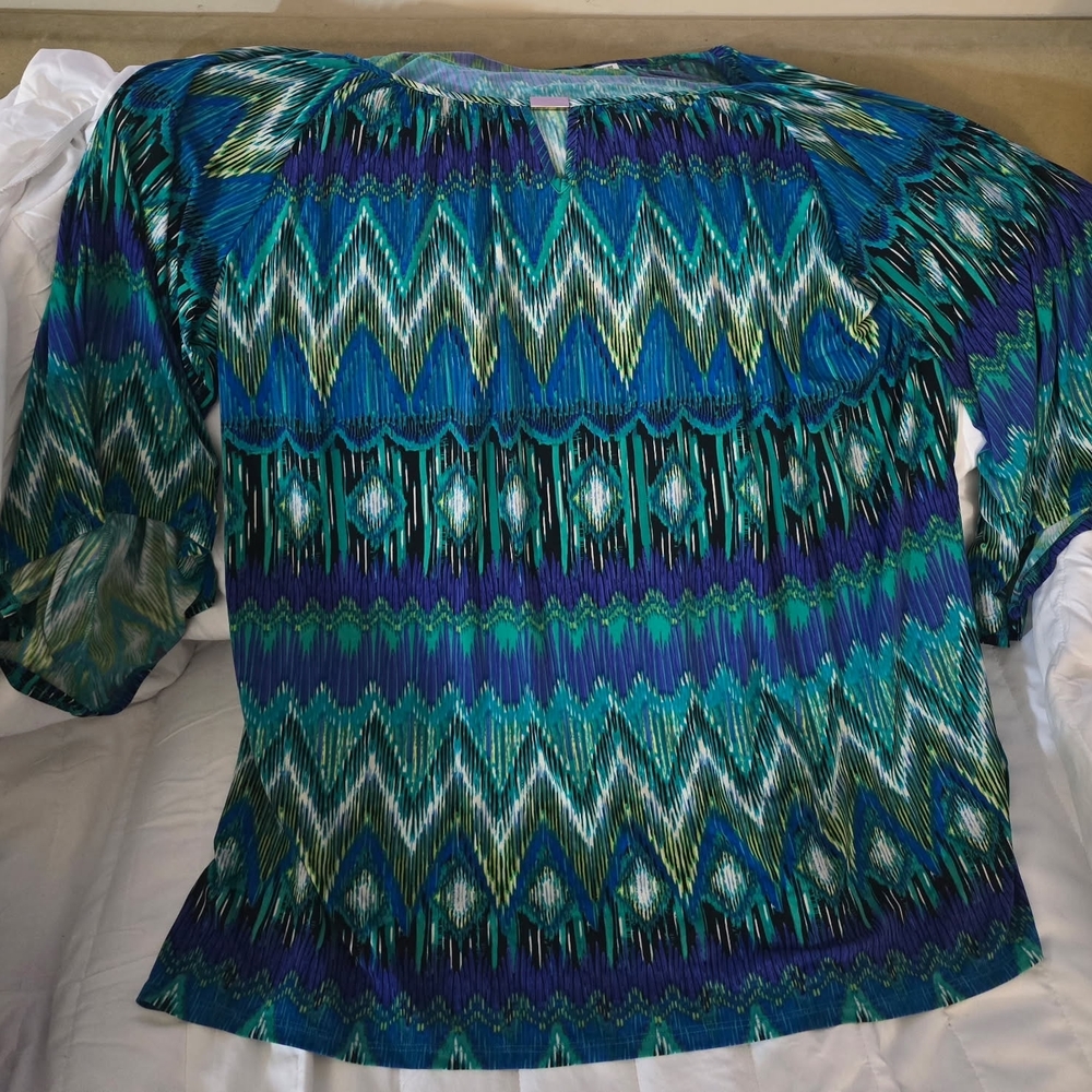 Cato's Women's Multicolor Patterned Dress Top 26/28